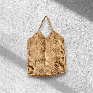 Vintage Large Straw Tote Market Bag